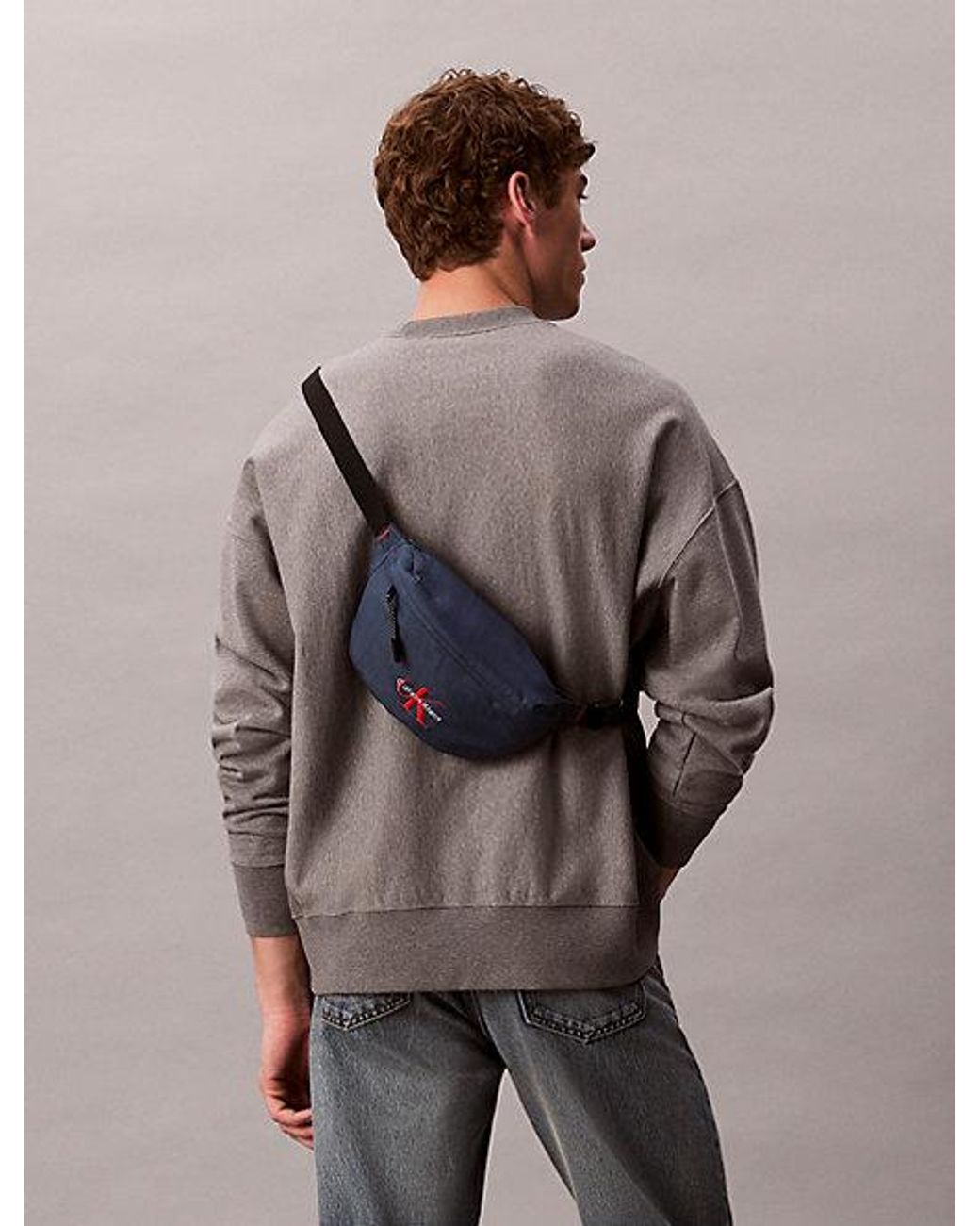Calvin Klein Blue Nylon Signature Logo Bum Bag for men