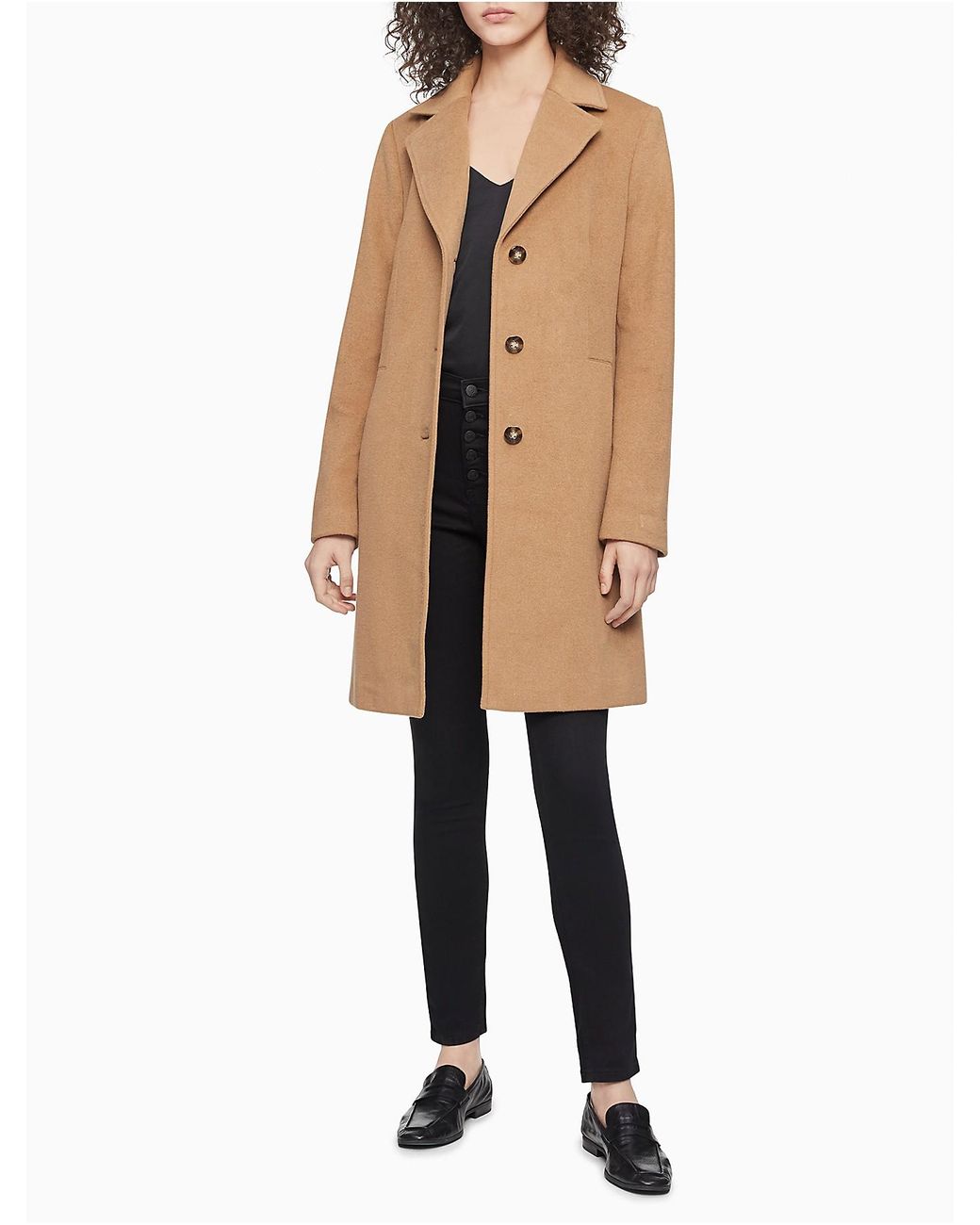 calvin klein single breasted walker coat