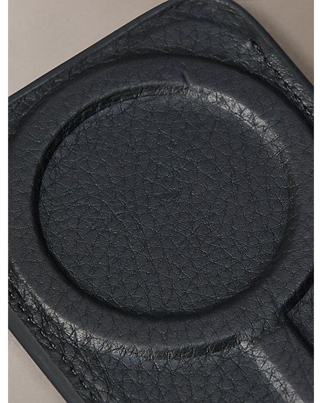 Calvin Klein Black Leather Rfid Magnetic Phone Cardholder for men