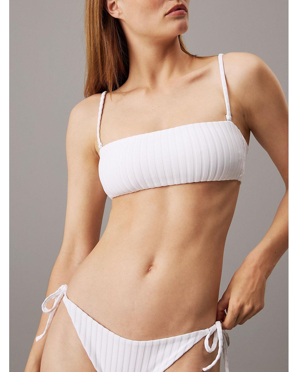 Calvin Klein Bandeau Bikini Top in Brown Lyst UK