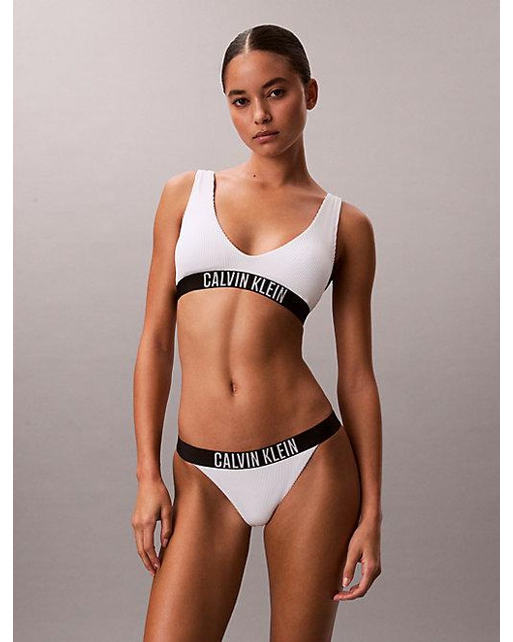 Calvin Klein White Brazilian Bikini Bottoms Intense Power