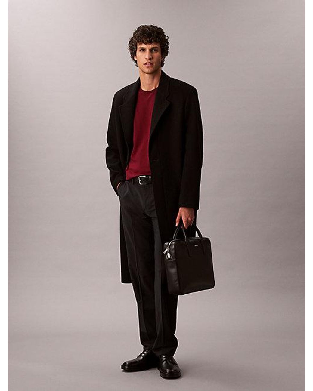 Calvin Klein Black Micro Pebble Commuter Laptop Bag for men