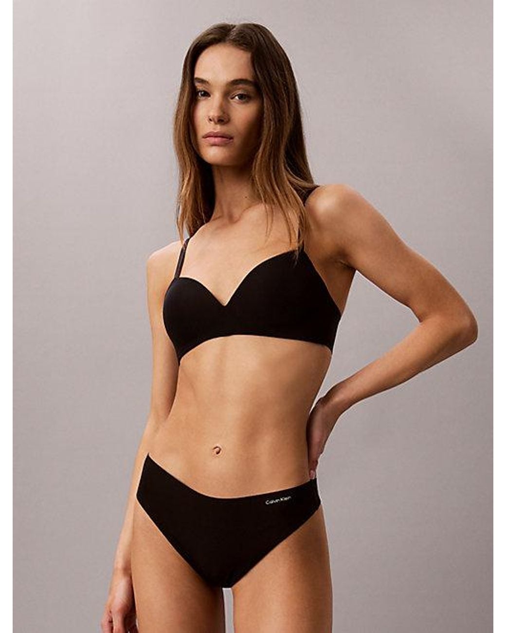 Calvin Klein Black Thong Invisibles Microfibre Stretch