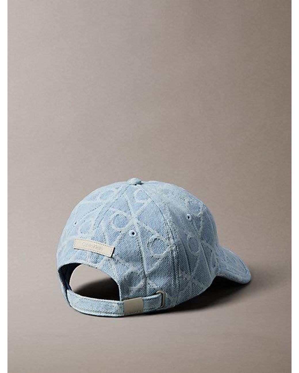 Calvin Klein Blue Allover Emblem Logo Denim Baseball Cap