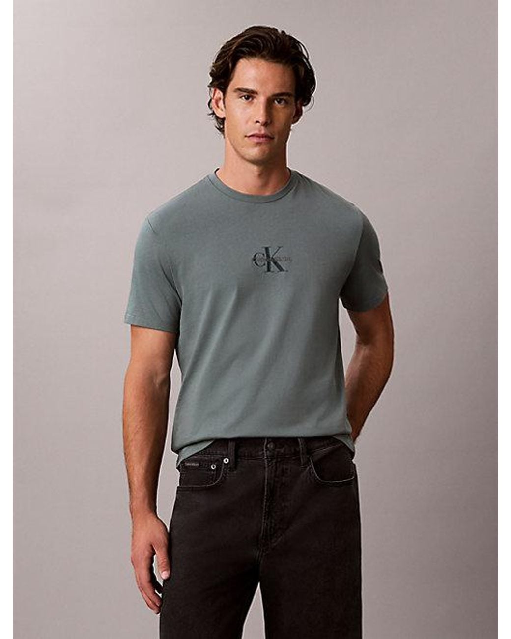Calvin Klein Multicolor Jeans Monogram Logo T-Shirt for men