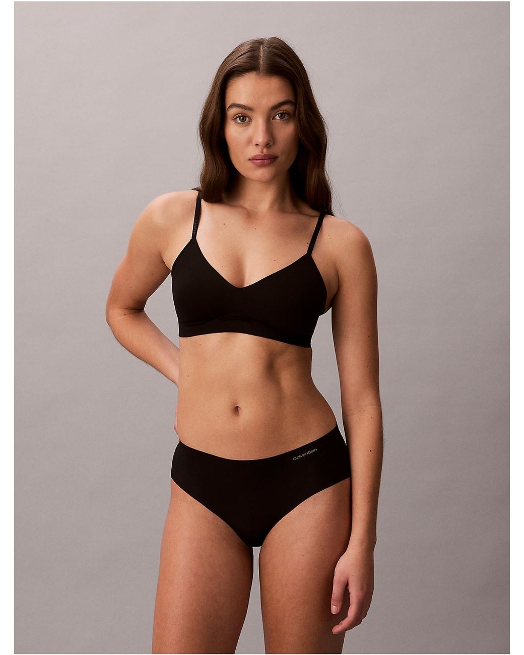 Calvin Klein Gray Lightly Lined Bralette Invisibles Microfibre Stretch