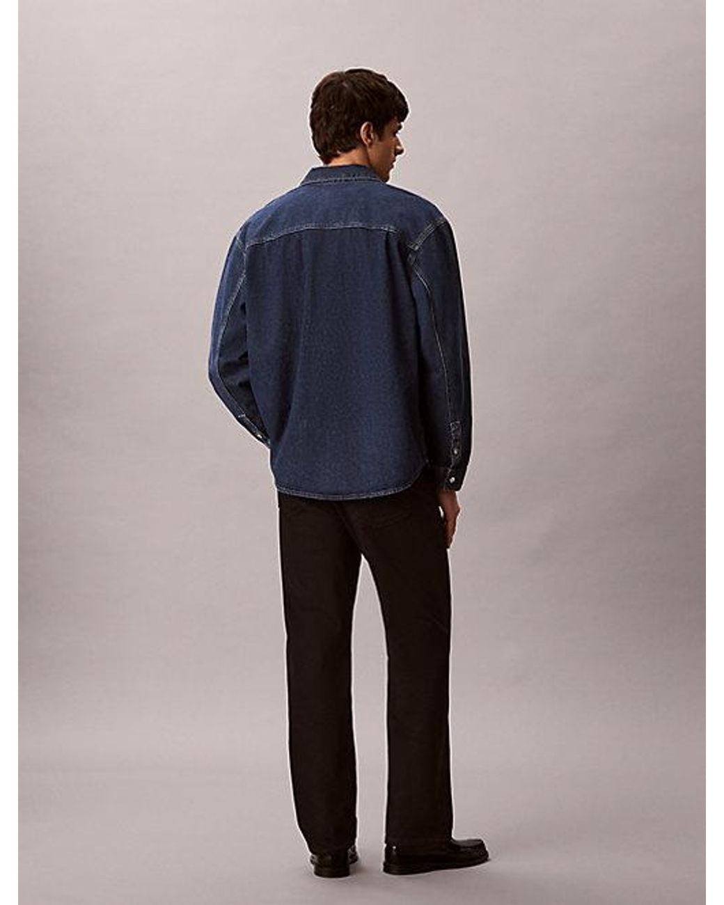 Calvin Klein Blue Jeans 90S Logo Denim Overshirt for men
