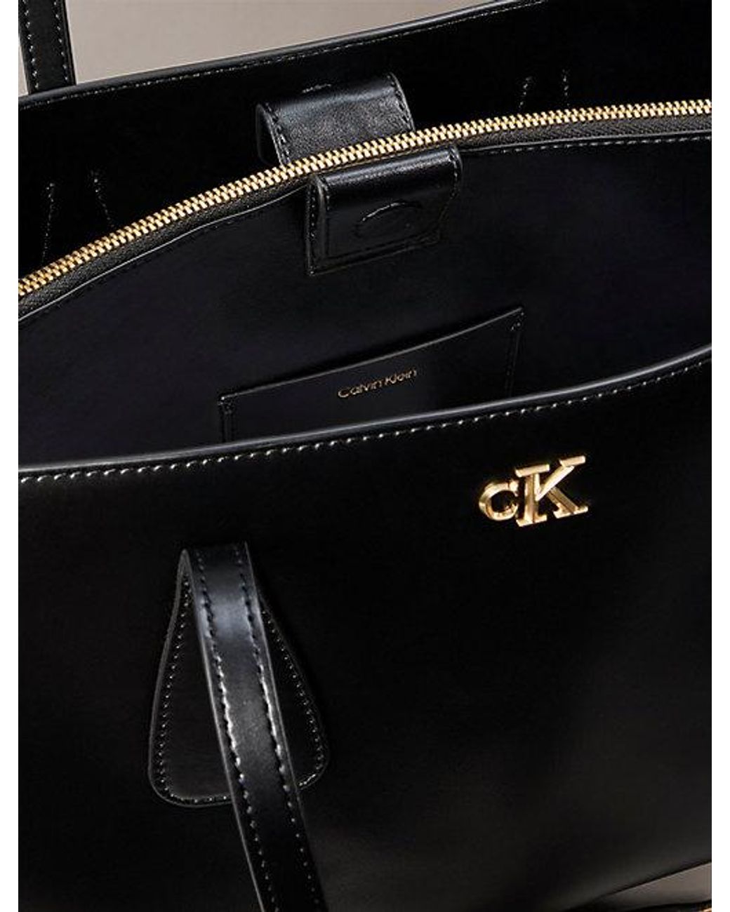 Calvin Klein Black Monogram Hardware Tote Bag