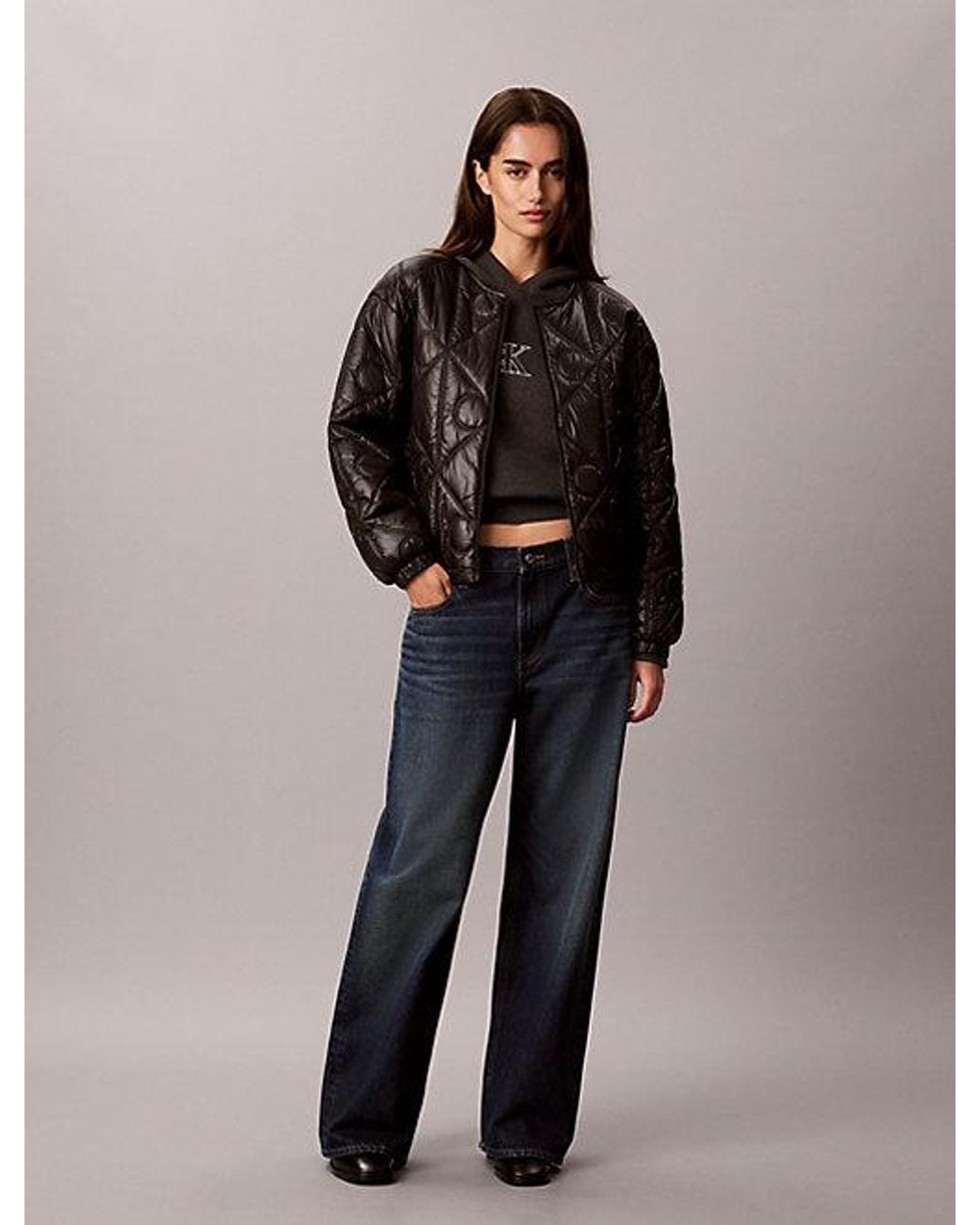 Calvin Klein Black Jeans Quilted Reversible Liner Jacket