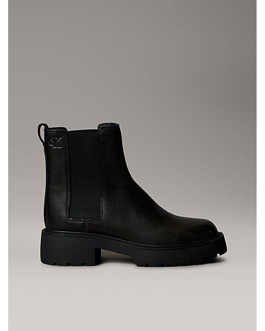 Calvin Klein Black Jeans Ck Bold Leather Chelsea Boots