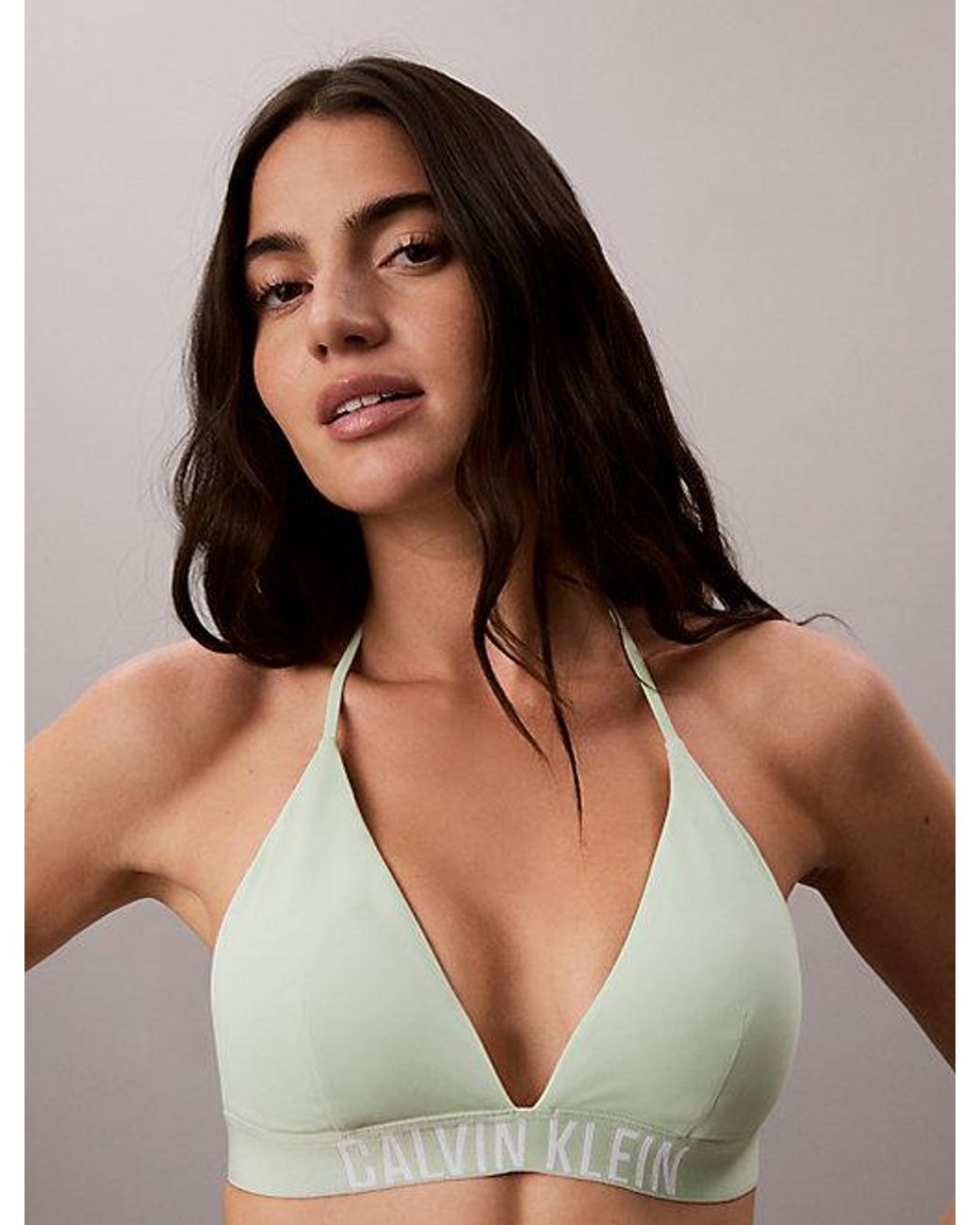 Calvin Klein Green Halter Triangle Bikini Top Intense Power