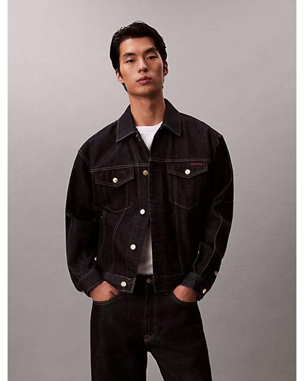 Calvin Klein Denim Truckerjack in het Gray voor heren