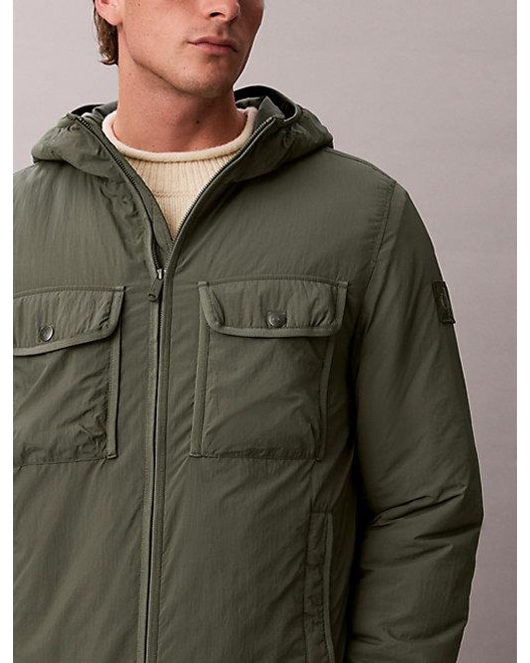 Calvin Klein Natural Jeans Crinkle Nylon Puffer Jacket for men