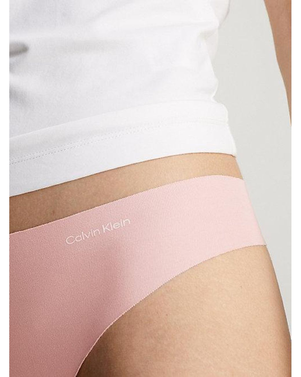 Calvin Klein Pink Thong Invisibles Cotton