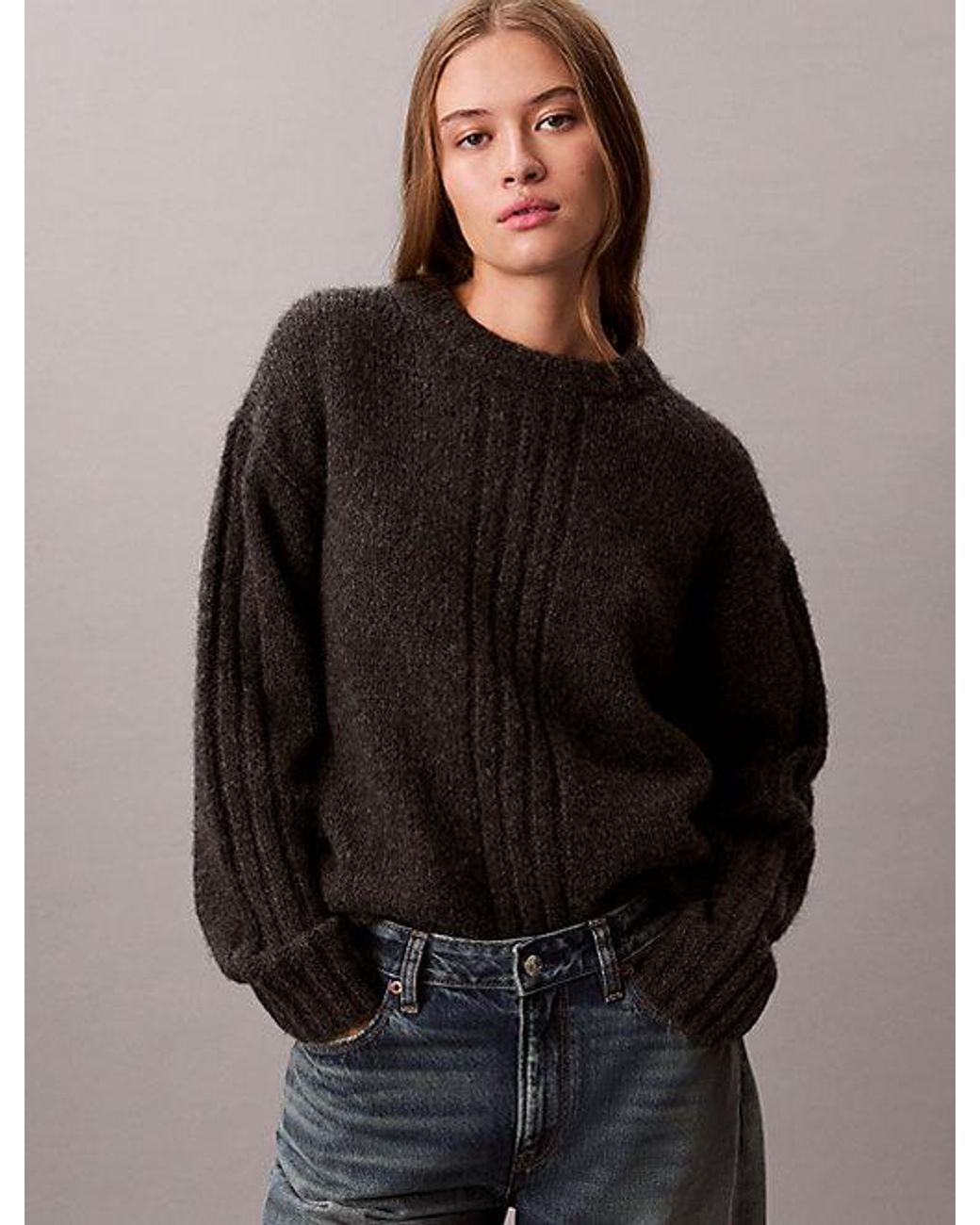 Calvin Klein Black Brushed Blend Pullover Jumper