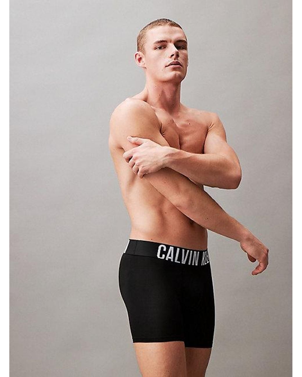 Calvin Klein Black 3 Pack Boxer Briefs Intense Power Microfibre Stretch for men