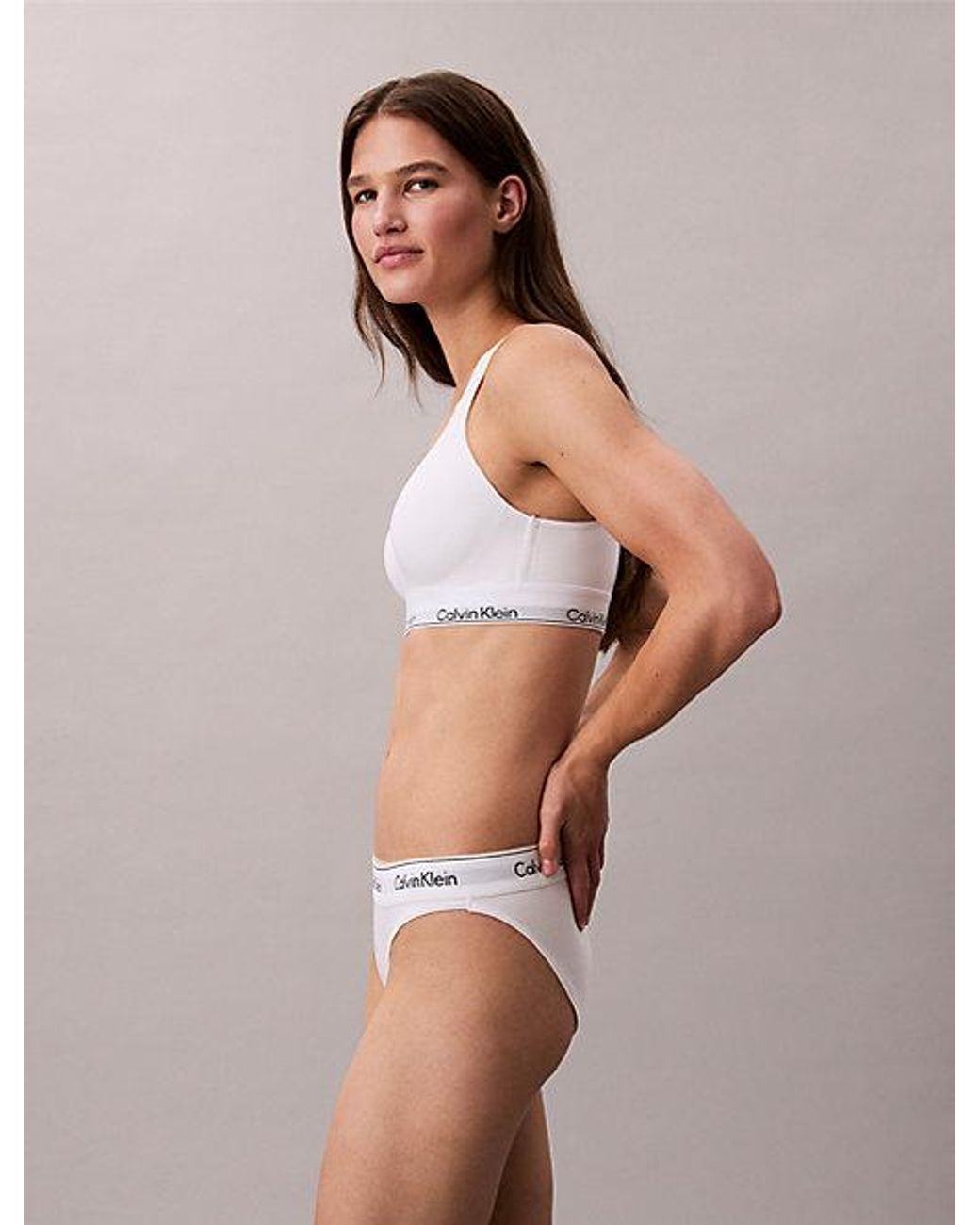 Calvin Klein White Lift Bralette Icon Cotton Modal