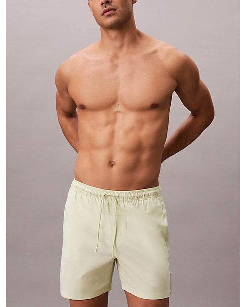 Calvin Klein Yellow Core Solid Swim Shorts for men