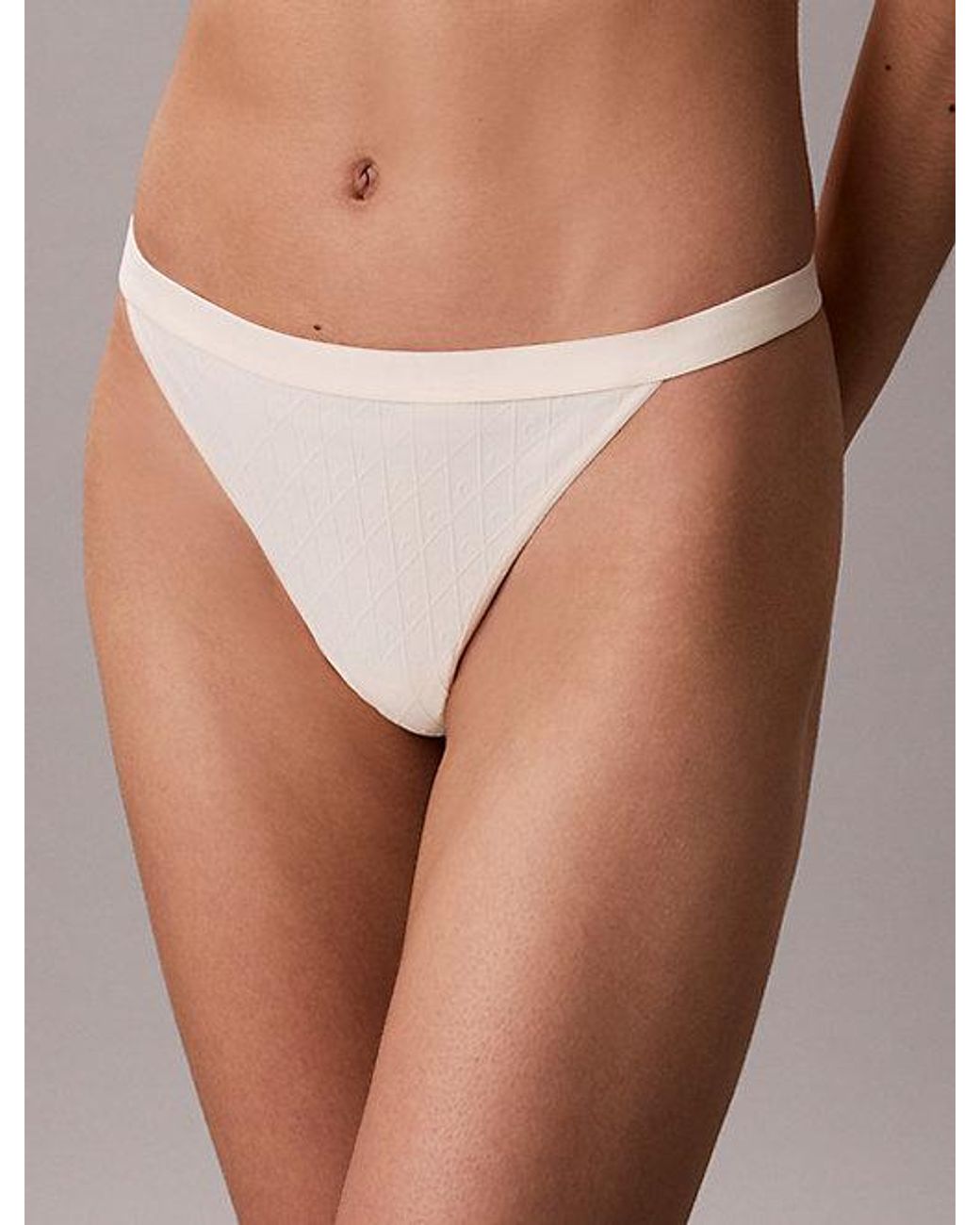 Calvin Klein White String Thong Minimalist Emblem