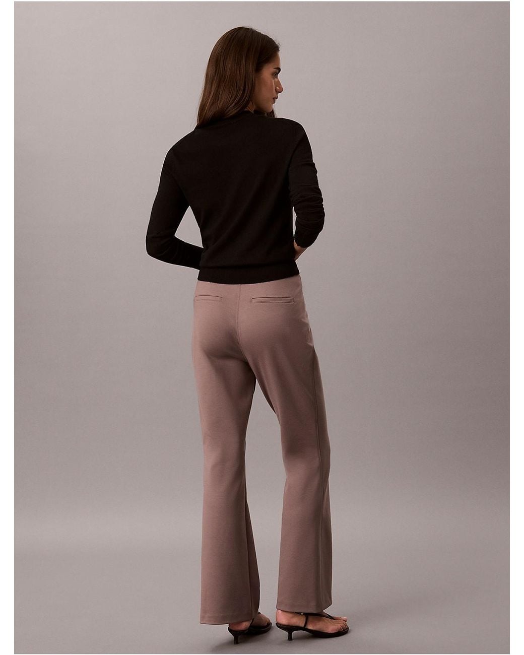 Calvin Klein Brown Ponte Flared Pants