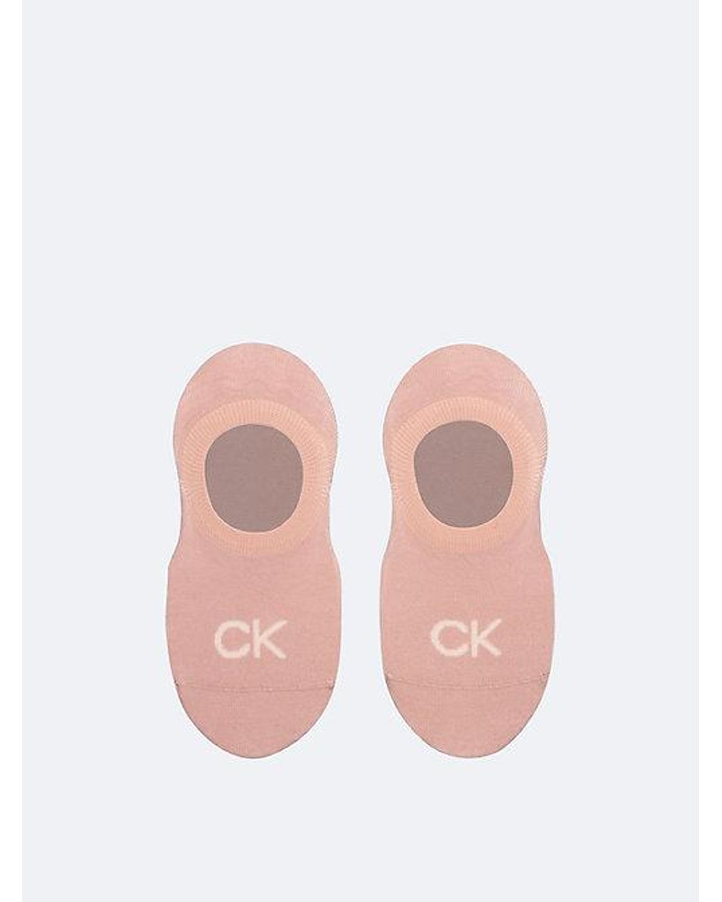 Calvin Klein Pink 2 Pack Soft Combed Cotton Invisible Socks