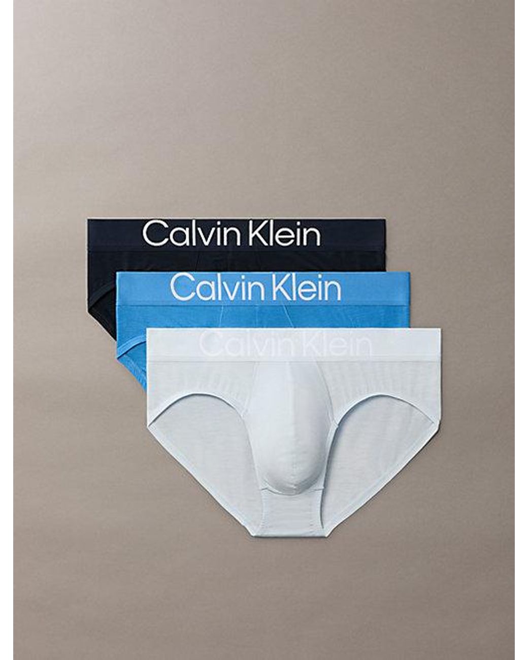 Calvin Klein Blue 3 Pack Hip Briefs Ultra Soft Cotton Lyocell for men
