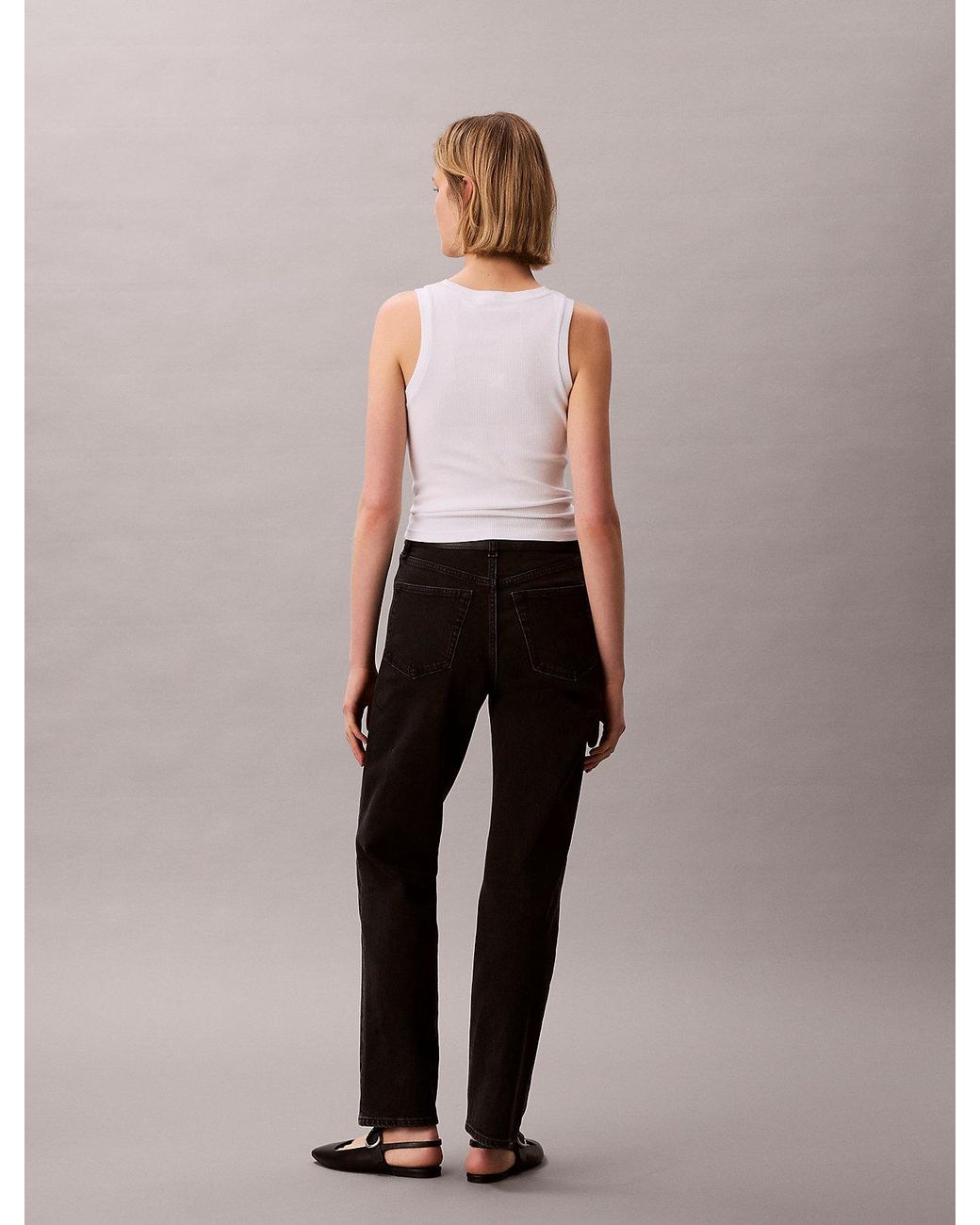 Calvin Klein Black High Rise Straight Jeans