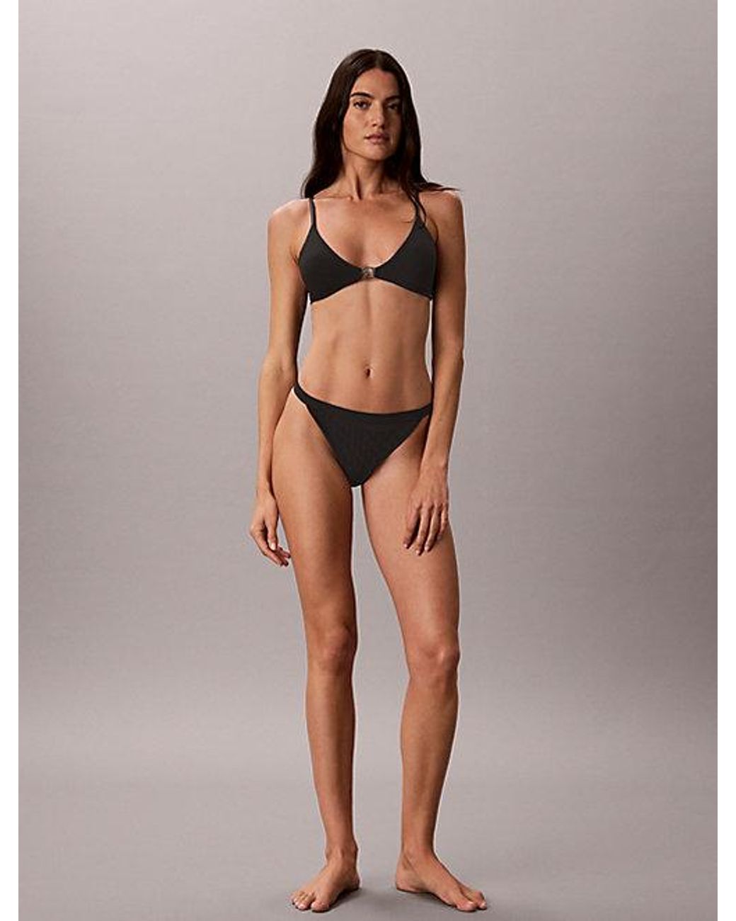 Calvin Klein Brown String Thong Minimalist Emblem