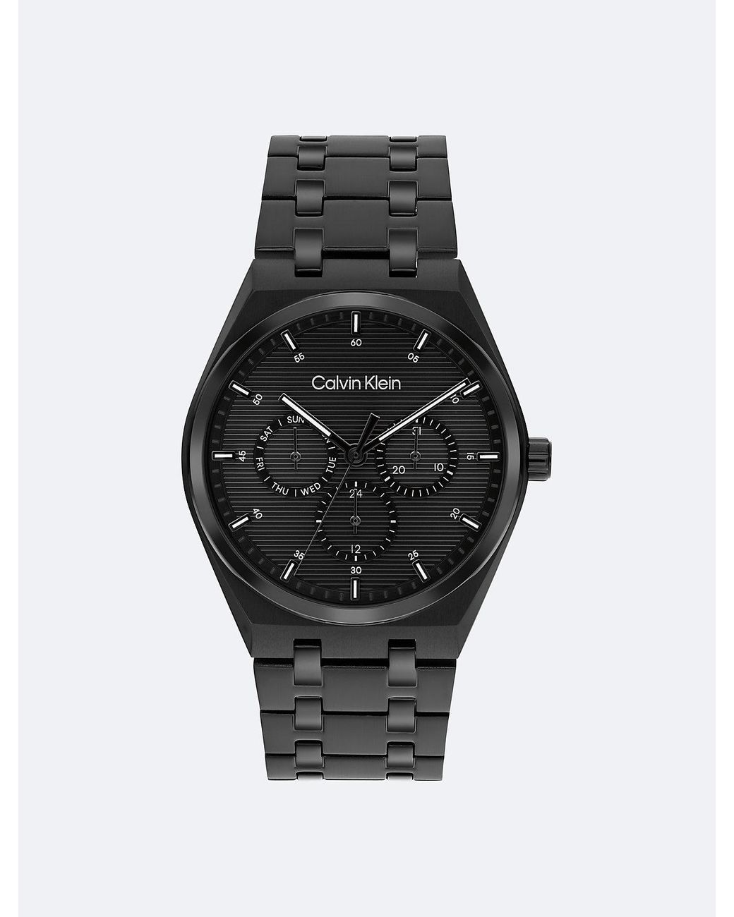 Calvin Klein Black Plated Steel Multifunction Watch for men