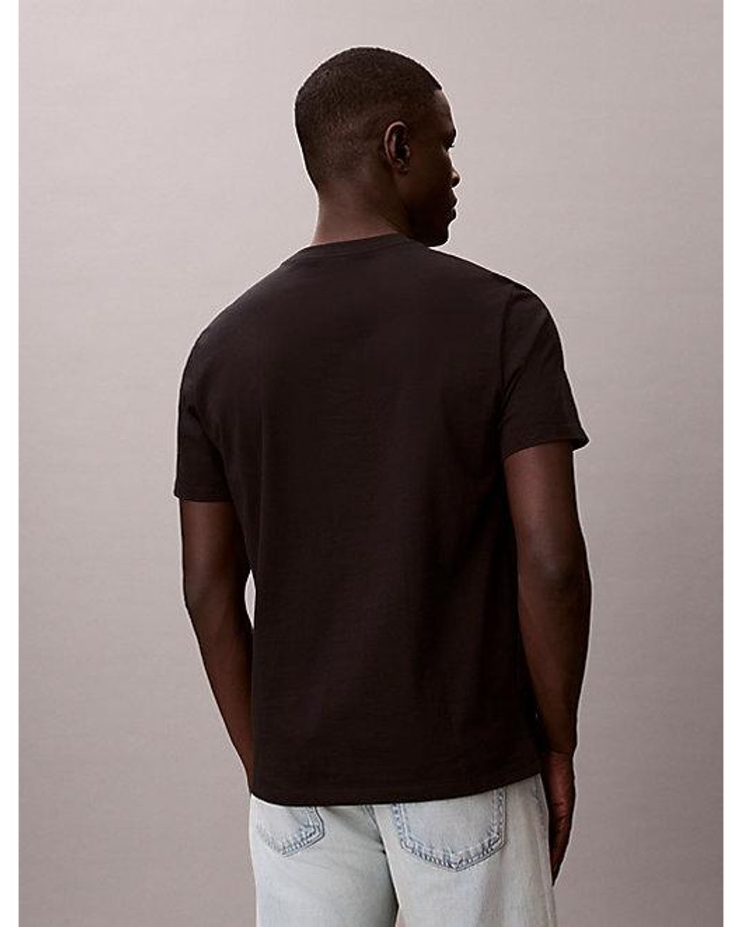 Calvin Klein Black Jeans Monogram Logo T-Shirt for men