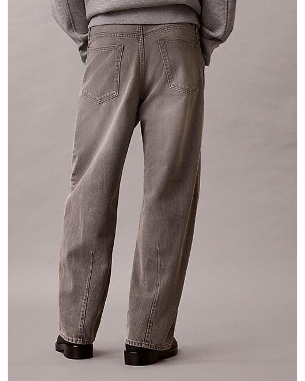 Calvin Klein Gray Jeans Barrel Fit Jeans for men