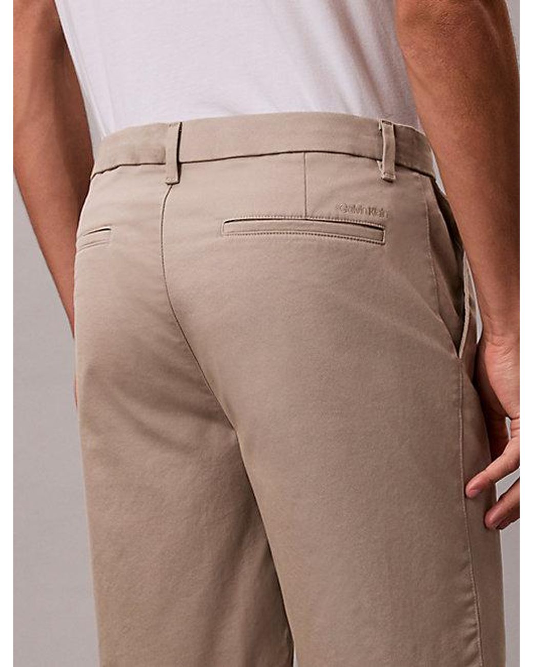 Calvin Klein Pink Cotton Stretch Chino Shorts for men