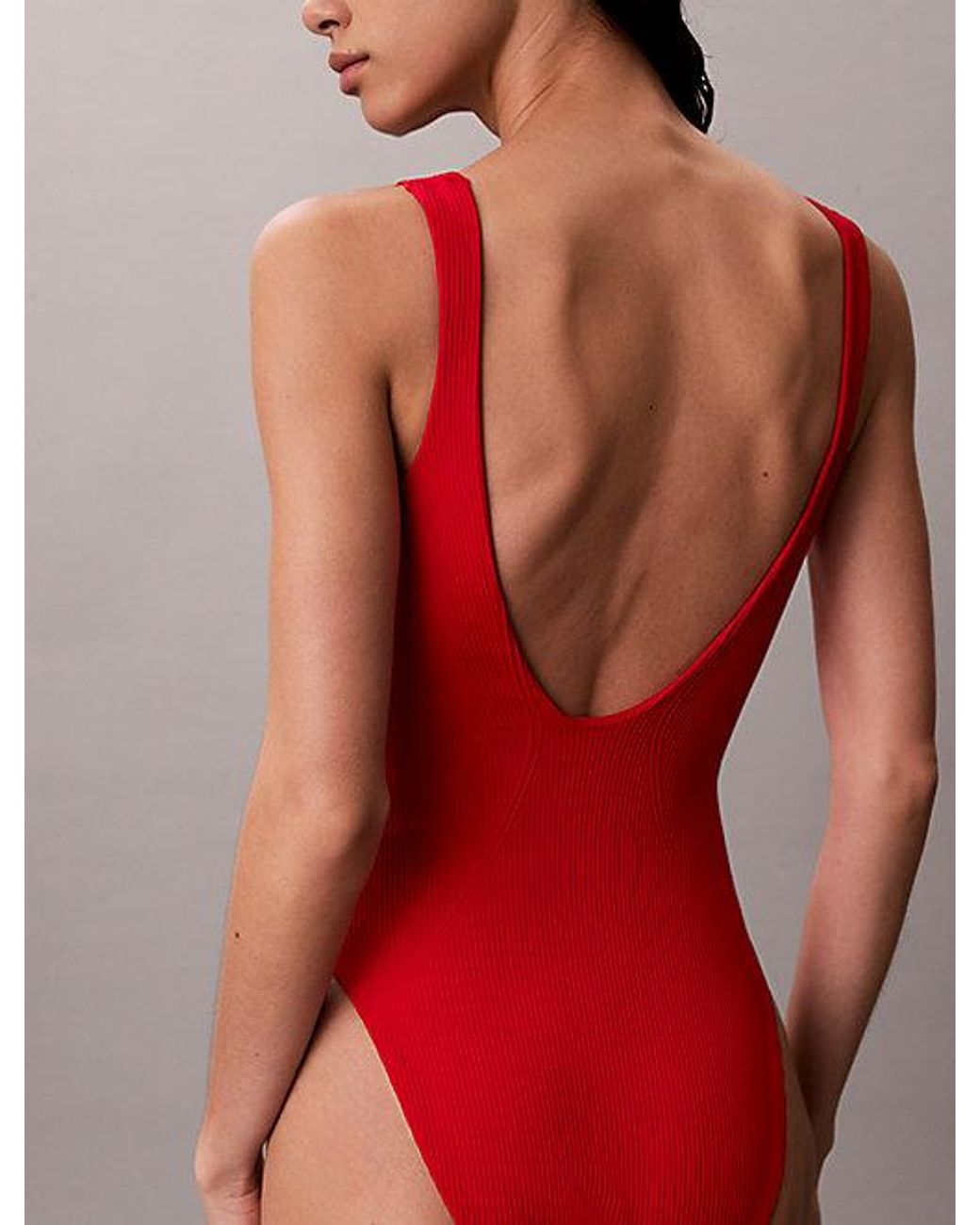 Calvin Klein Shapewear Badpak in het Red