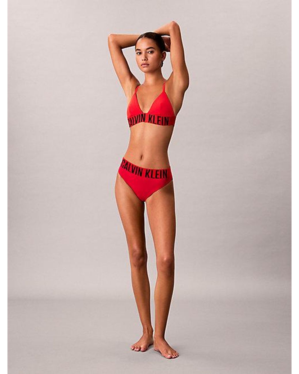 Calvin Klein Triangel Bikinitop in het Red
