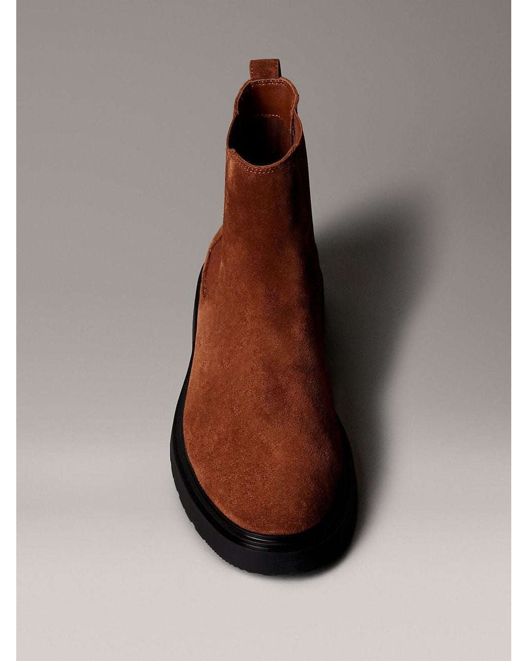 Calvin Klein Brown Suede Chelsea Boots for men