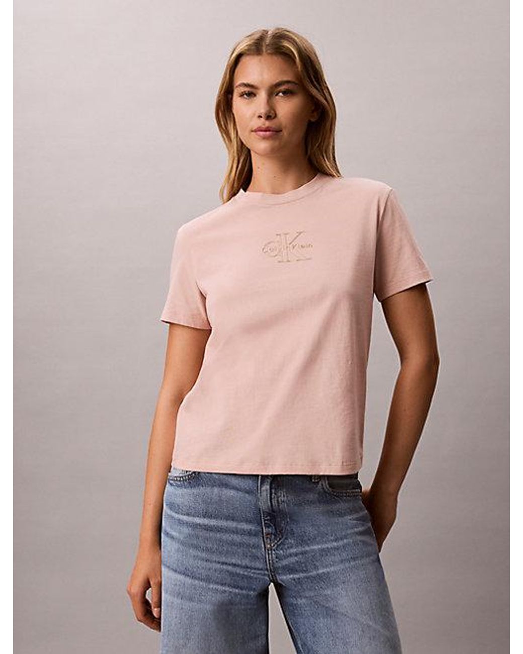 Calvin Klein Multicolor Jeans Glossy Metallic Logo T-Shirt