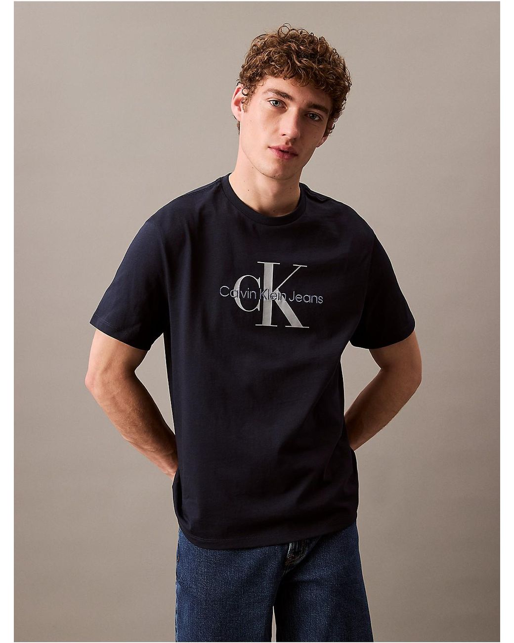 Calvin Klein Blue Calvin Klein Monologo Tee for men