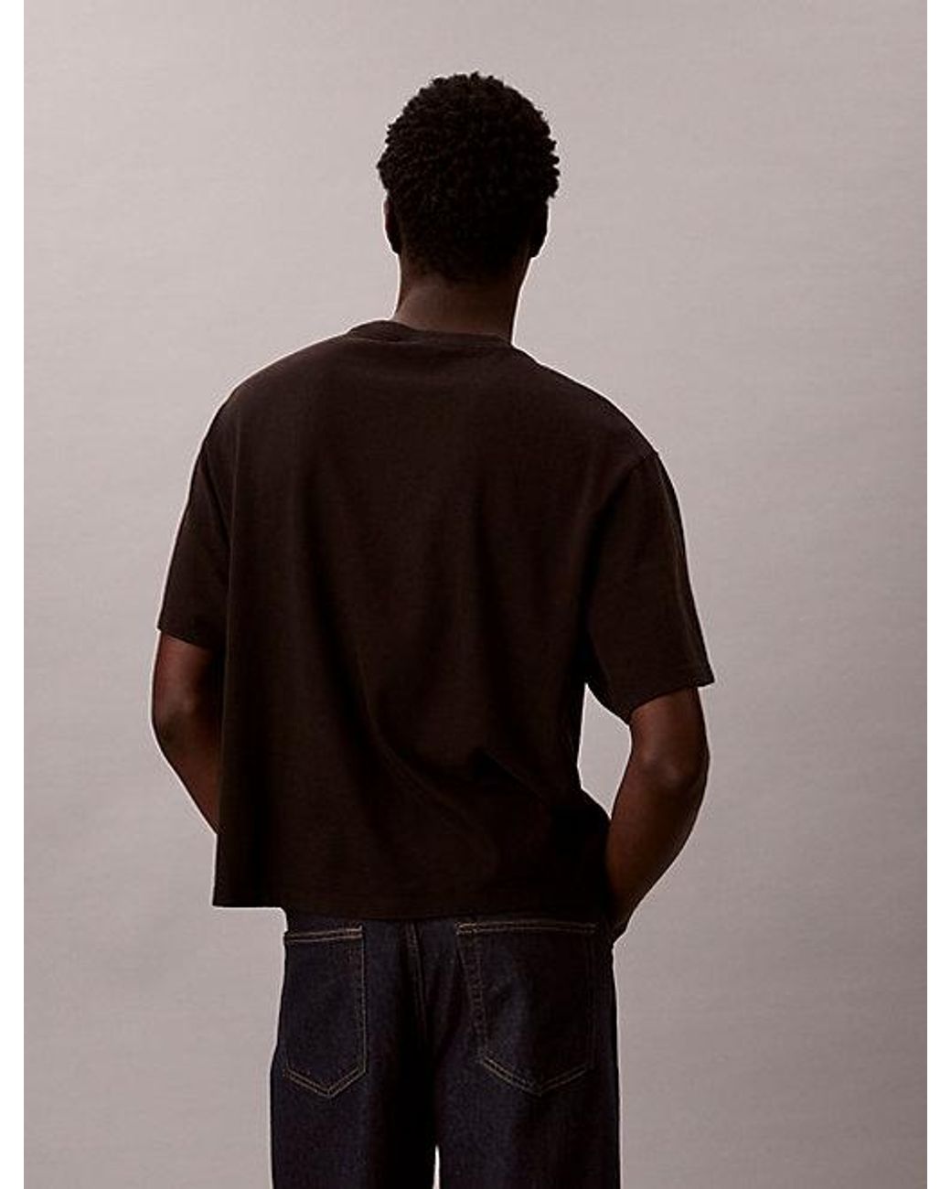 Calvin Klein Black Jeans Relaxed Monogram T-Shirt for men