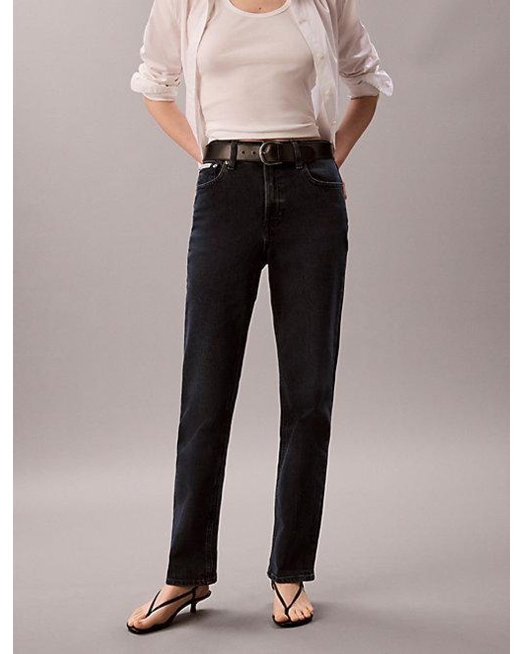 Calvin Klein Pink Jeans High Rise Straight Jeans