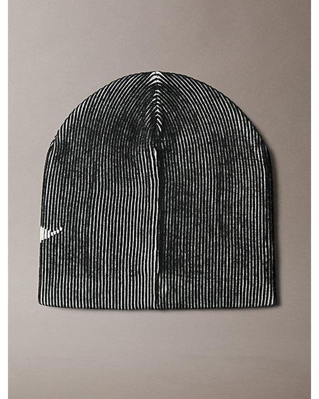 Calvin Klein Black Graphic Logo Scullcap Beanie for men