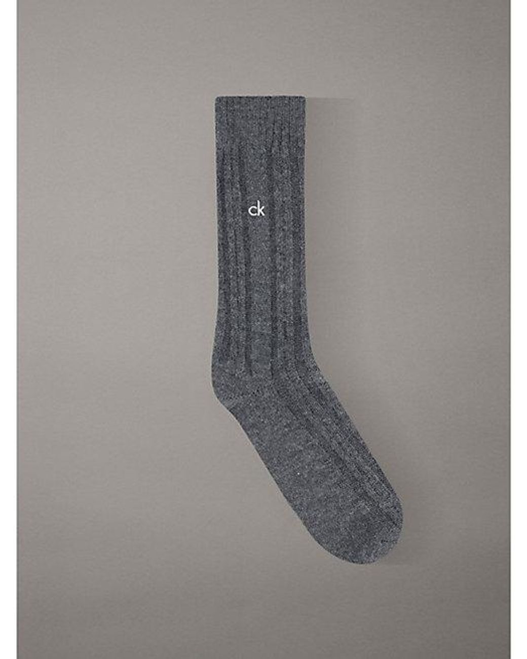 Calvin Klein Gray Wool Blend Monogram Boot Socks for men
