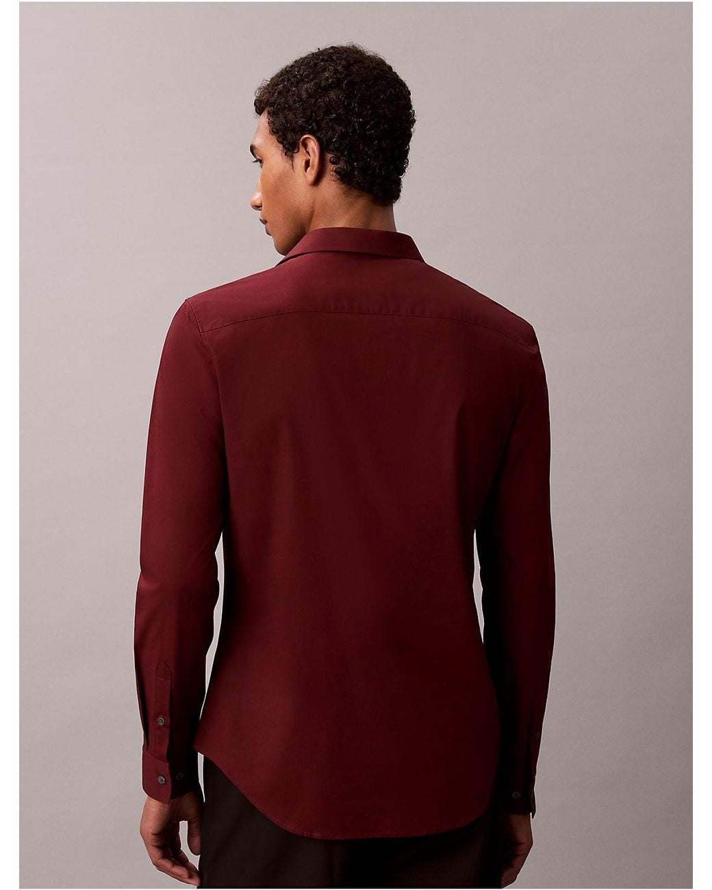 Calvin Klein Red Slim Stretch Button-Down Shirt for men