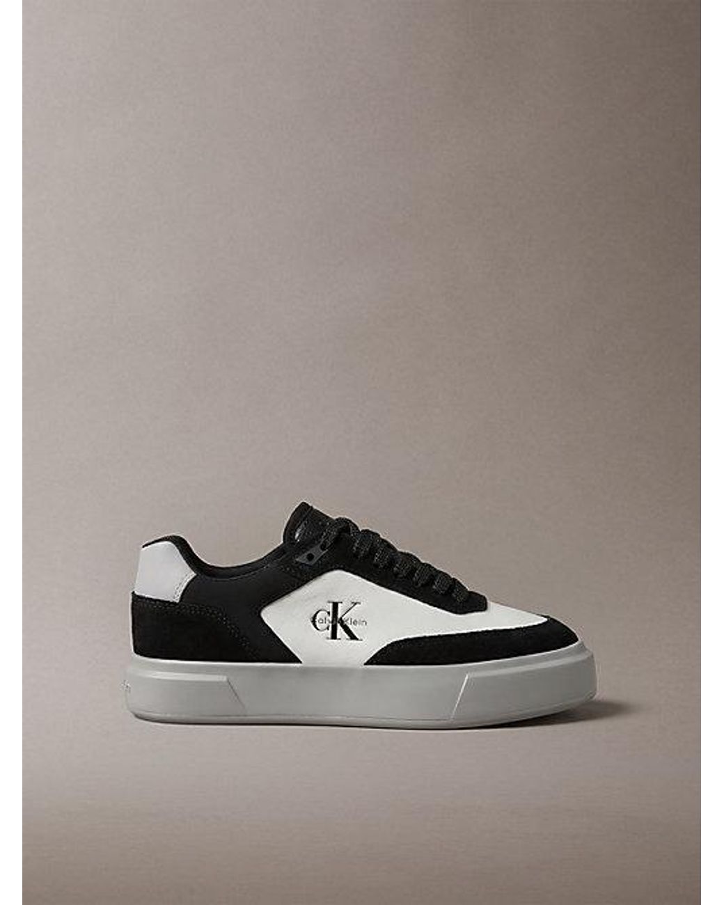 Calvin Klein Metallic Suede And Leather Signature Trainers