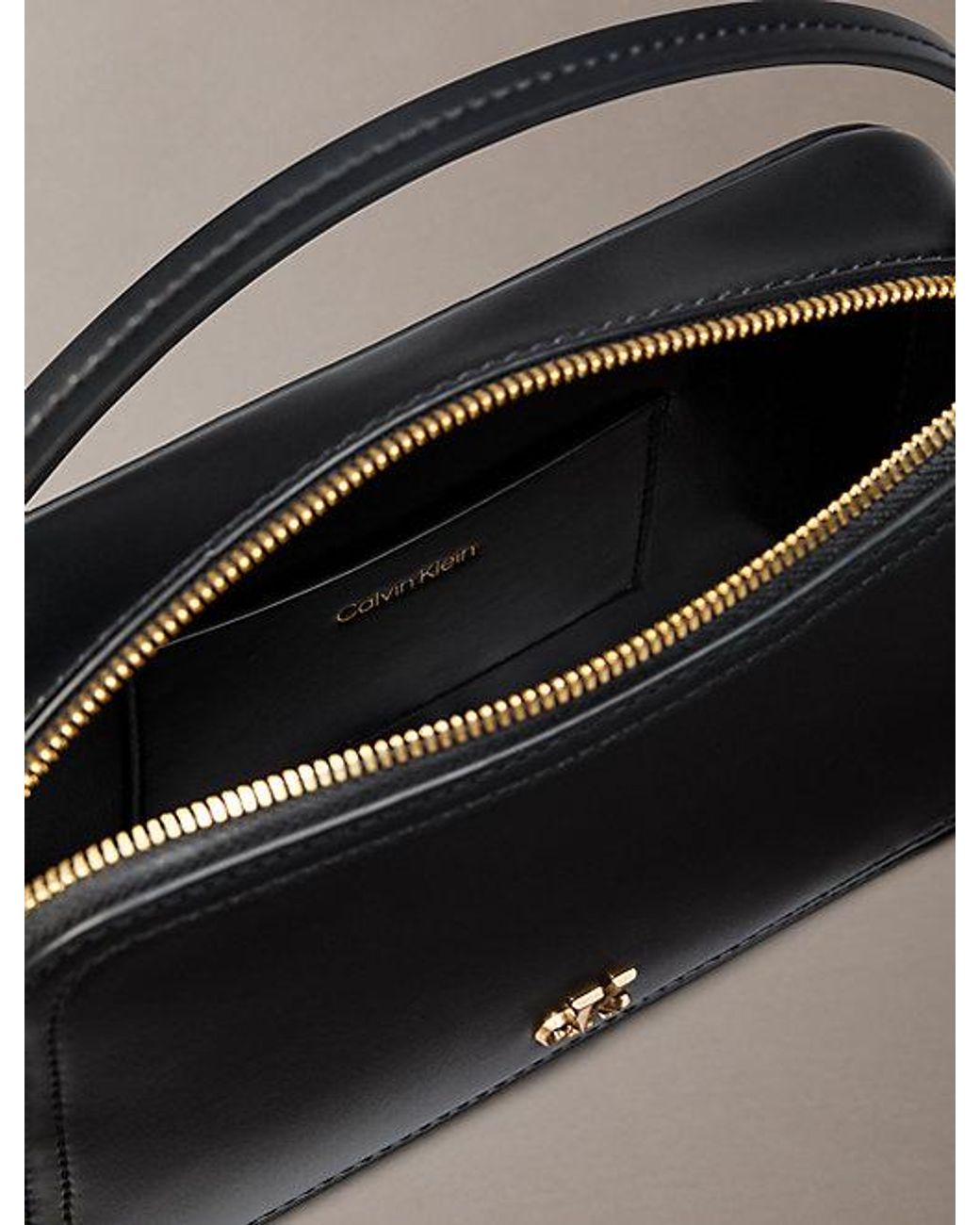 Calvin Klein Black Monogram Logo Crossbody Camera Bag