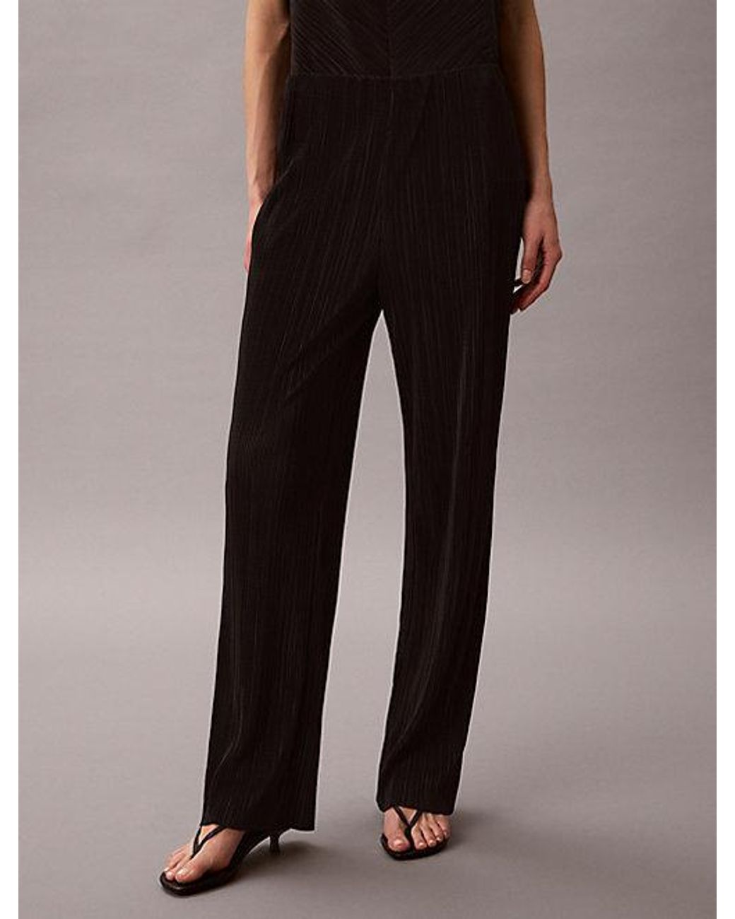 Calvin Klein Black Plisse Pull On Lounge Trousers