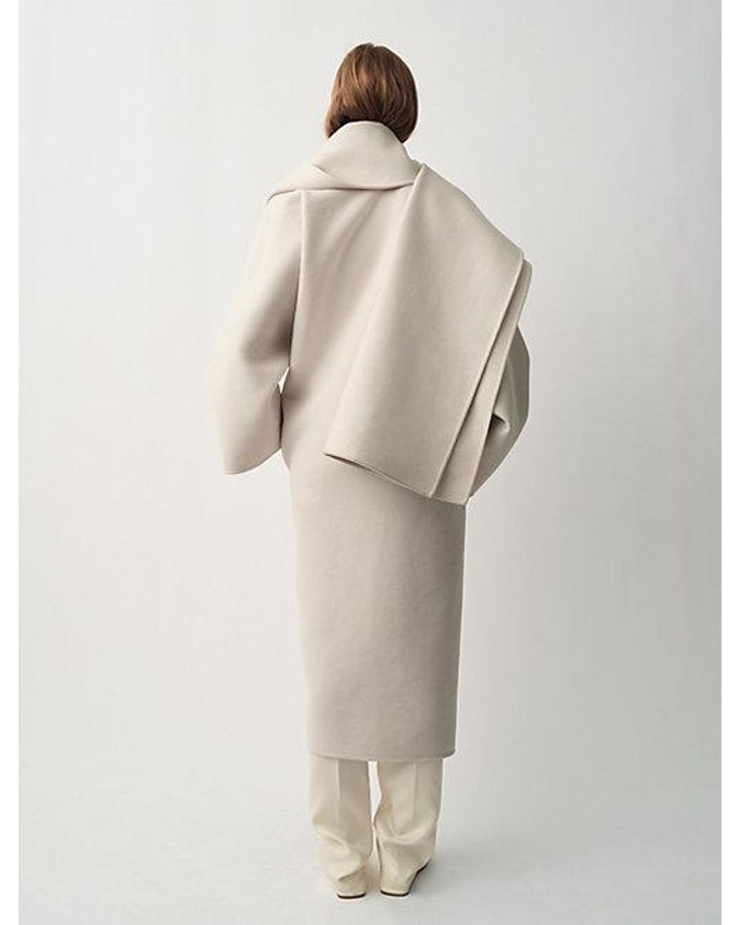 Calvin Klein Natural Amelia Draped Coat