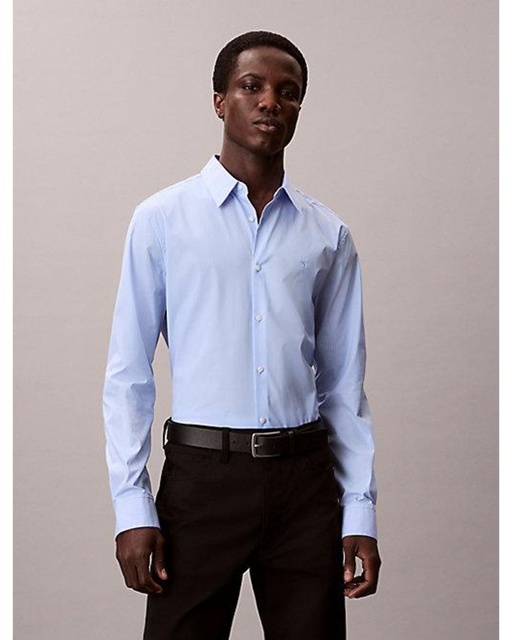 Calvin Klein Multicolor Slim Cotton Poplin Stripe Shirt for men