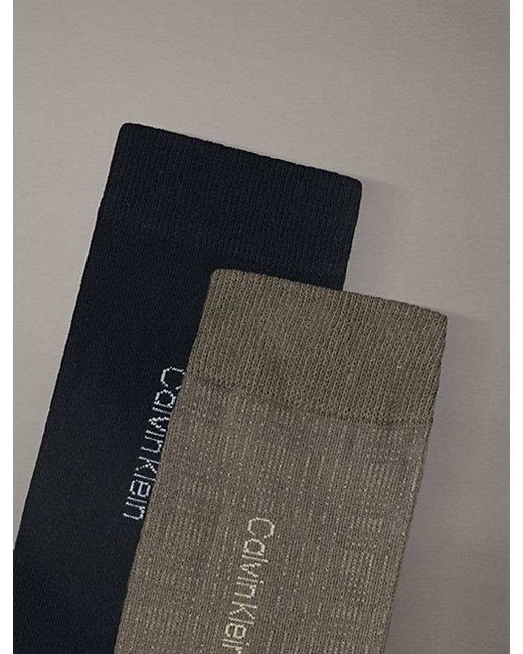 Calvin Klein Gray 2 Pack Logo Check Crew Socks for men