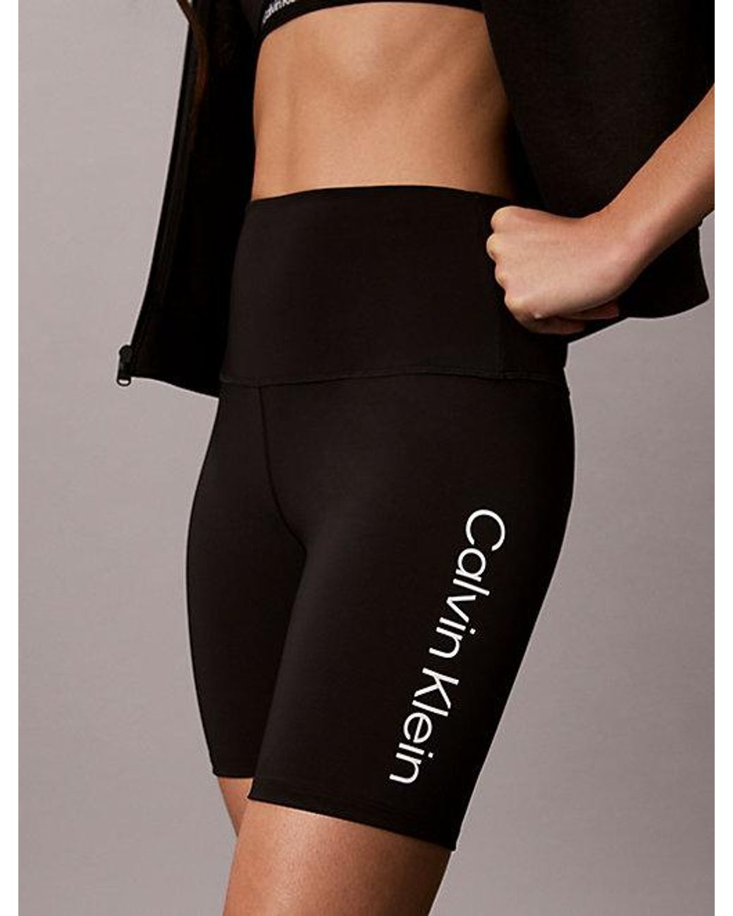 Calvin Klein Black Sport Quick Dry High Rise Bike Shorts
