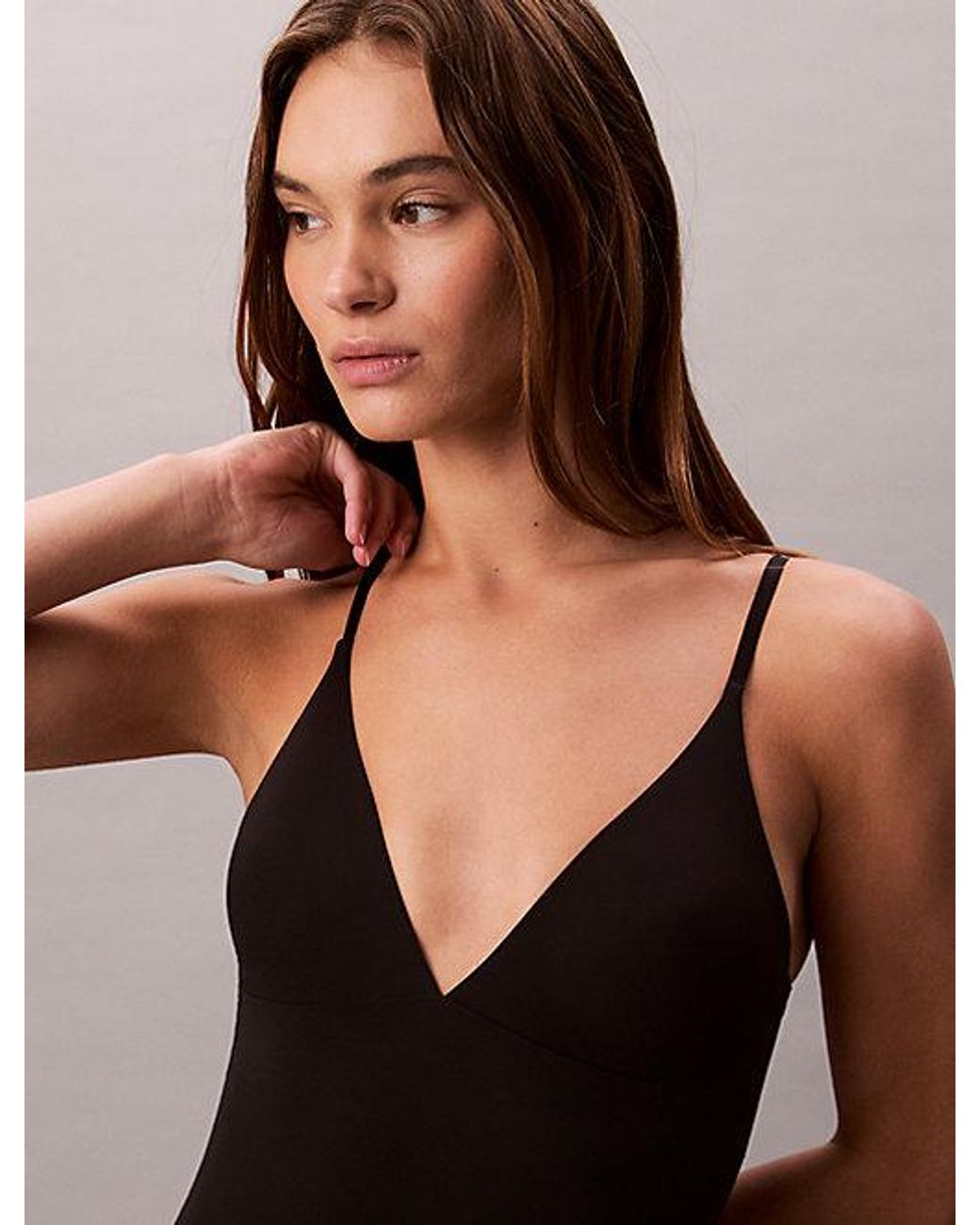 Calvin Klein Black Cut Out Swimsuit Modern Logo
